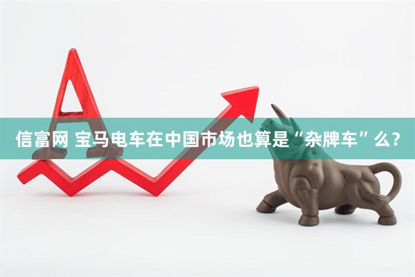 信富网 宝马电车在中国市场也算是“杂牌车”么？